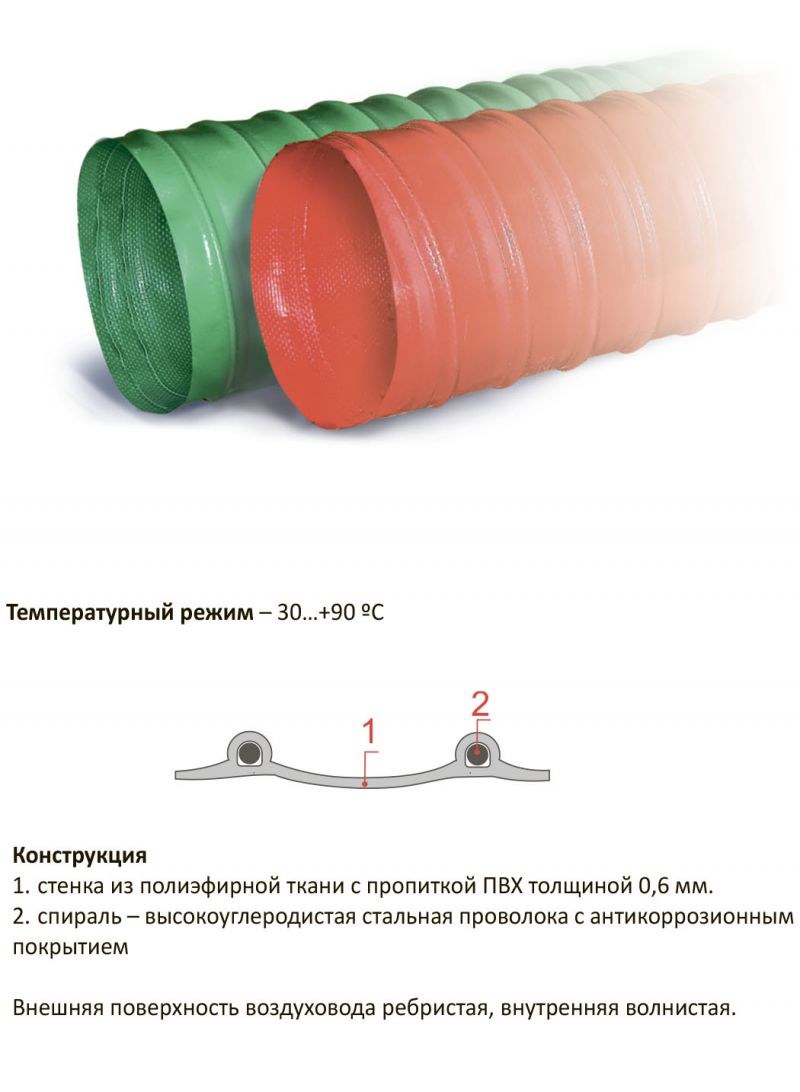 Воздуховод TEX PVC F 600 Воздуховод TEX PVC F 600
